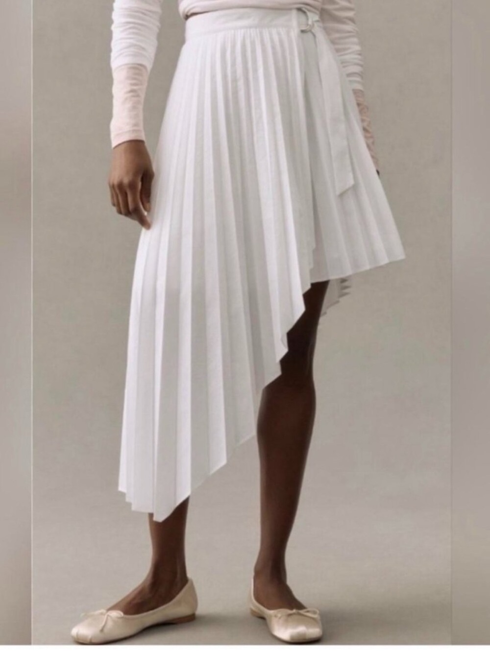 Anthropologie Maeve Asymmetrical Pleated Wrap Skirt